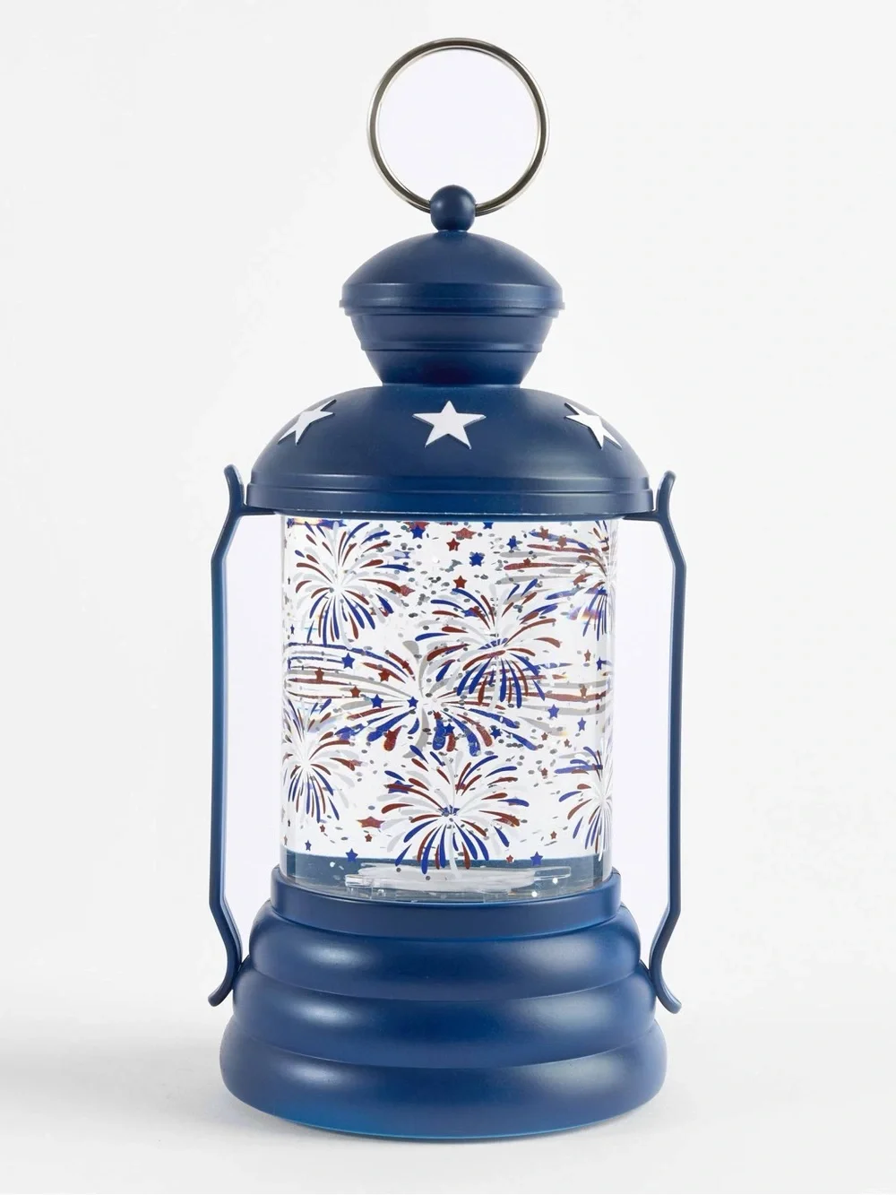 Paper Store Festive Blue Americana LED Glitter Lantern